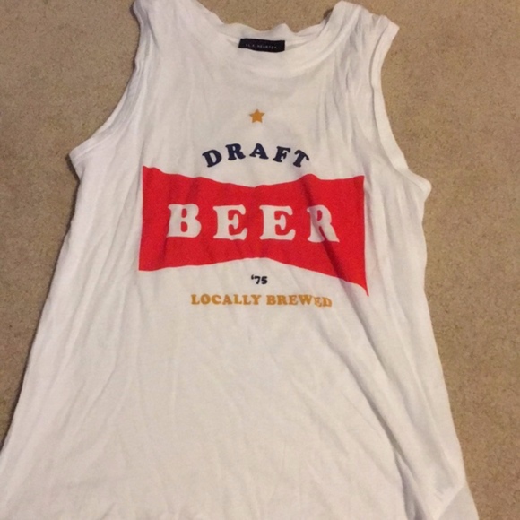 PacSun Draft Beer Locally Graphic Sleeveless Top - Picture 1 of 2